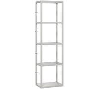 HOMCOM LED Floor Lamp with Glass Shelves, 4 Layers Dimmable Tall Standing Lamp, Modern Column Shelf Floor Light for Living Room, Bedroom, Office, Grey