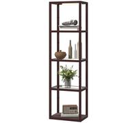 HOMCOM 4 Shelf Brown Glass Dimmable LED Floor Lamp - Size: 25 x 37 x 54cm - Wilko