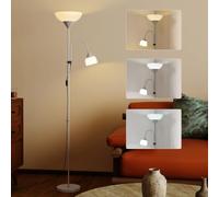 HOMCOM 2 Way Silver Mother Child Floor Lamp with 3 Colour Temperatures - Size: 45 x 13 x 31cm - Wilko
