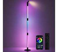 HOMCOM LED Floor Lamp, Corner Floor Lamp App & Remote Control Dark Grey, Grey
