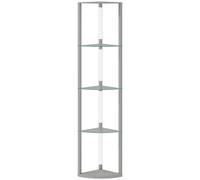 HOMCOM LED Floor Lamp with Shelves, Dimmable Standing Lamp with Foot Switch for Living Room, Bedroom, Grey