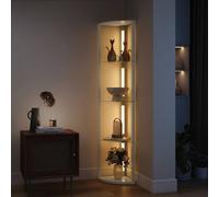HOMCOM LED Floor Lamp with Shelves, Dimmable Standing Lamp with Foot Switch in Grey HOMCOM Grey