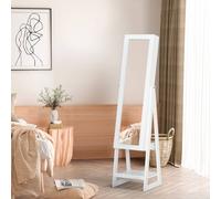 HOMCOM LED Light Jewelry Cabinet Storage Armoire 2 Mirrors Drawers in White HOMCOM White