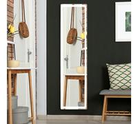 HOMCOM LED Lighted Full Length Mirror, Floor Standing or Wall Mount Bedroom
