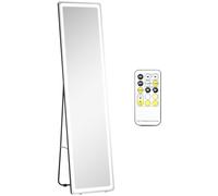 HOMCOM LED Lighted Full Length Mirror, Floor Standing or Wall Mount Bedroom