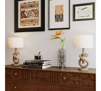 Homcom Led Nautical Table Lamps Set Of 2 With Usb Charging Port For Bedroom In Light Brown