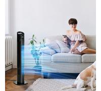 Homcom Led Tower Fan With 70 Degree Oscillation 3 Speed 3 Mode Black