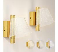 HOMCOM Led Wall Lamp 2 Pack, 5W Modern Indoor Starry Wall Light, Colour Temperature Adjustable 3000K/4000K/6500K, for Bedroom, Living Room, Hallway, Stairs, Gold Tone