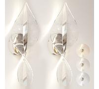 HOMCOM Led Wall Lamp 2 Pack - Modern Indoor Spiral Wall Light - Silver | TJ Hughes
