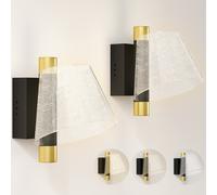 HOMCOM Led Wall Lamp 2 Pack - Modern Indoor Starry Wall Light - Black | TJ Hughes