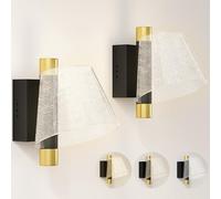 HOMCOM Led Wall Lamp 2 Pack, Modern Starry Wall Light with Adjustable Colour Temperature 3000K/4000K/6500K, for Indoor, Living Room, Bedroom, Hallway, Stairs, 5W, Black