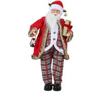 HOMCOM Life Size Animated Santa Claus, 141cm Tall Christmas Decoration with Sound Activated and Festive Music for Party Aosom UK