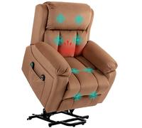 HOMCOM Electric Massage Reclining Lift Chair with Remote Control - Brown, Brown