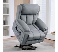 HOMCOM Grey Lift Riser and Recliner Chair with Remote Controller - Size: Single - Wilko