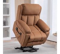 Homcom Lift Chair Riser And Recliner Chair With Vibration Massage, Heat In Brown Brown One Size