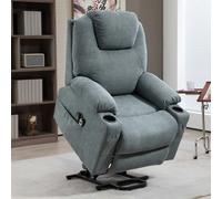 HOMCOM Lift Chair with Vibration Massage, Heat, Easy Assembly - Charcoal grey - Polyester - 90W x 101D x 107Hcm