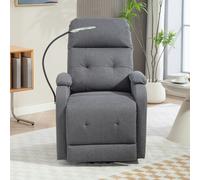 HOMCOM Lift Recliner Armchair, Electric Recliner Chair with LED Magnifying, Grey