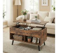 Homcom Lift Top Coffee Table Hidden Storage 75 Cm Rustic Brown
