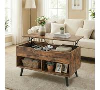 HOMCOM Lift Top Coffee Table Hidden Storage 75 Cm Rustic Brown, Brown