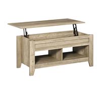 HOMCOM Lift Top Coffee Table With Hidden Storage Compartment Oak Effect