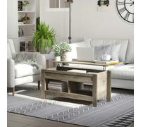 Homcom Lift Top Coffee Table With Hidden Storage Compartment Open Shelf In Brown Brown