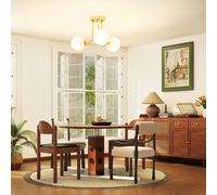 Homcom Light Fixture With 3-Light Globe Shades, Modern Ceiling Light, Gold Gold