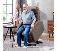 HOMCOM Linen Fabric Electric Recliner Chair with Remote Control in Brown | Size: Armchair HOMCOM Brown Armchair