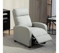 HOMCOM Linen Fabric Reclining Chair with Padded Seat - Light Grey - Polyester - 69W x 88D x 101H cm
