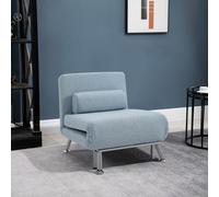 Homcom Linen Folding 5 Position Convertible Sleeper Chair Bed, Blue