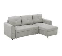 Homcom Linen-Look L-Shaped Sofa Bed With Storage Bed Sleeper Flat Studio In Grey Grey
