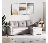 Sofa Bed Reversible L-Shaped Sectional Sofa Set Linen-Touch Sleeper Futon with Storage - Grey Linen Storage - Home Living | TJ Hughes