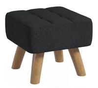HOMCOM Linen-Look Square Padded Footstool - Black