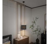 HOMCOM Linen Pendant Light, Bedside Ceiling Lamps with E27 Bulb, Modern Hanging Lights for Living Room, Bedroom, Kitchen, Hallway, Black