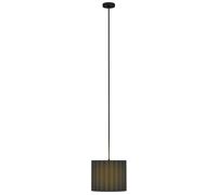 HOMCOM Linen Pendant Light - E27 Lampshade For Living Room - Bedroom - Black | TJ Hughes
