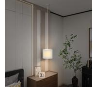 HOMCOM Linen Pendant Light, E27 Lampshade for Living Room, Bedroom, White