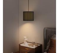 HOMCOM Linen Pendant Light Modern Ceiling Lamp for Bedroom E27 Bulb Black
