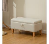 HOMCOM Linen Storage Ottoman for Storage Box, Bed End, Shoe Bench, Seating in Beige HOMCOM Beige