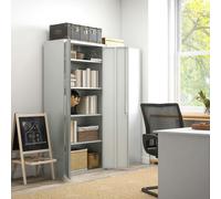HOMCOM Lockable Metal Cabinet With 2 Doors, File Cabinet For Home Office, White, White