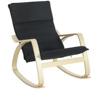 HOMCOM Lounge Chair, Comfortable Relax Rocking Chair with Headrest, 67W x 92D x 89H cm, Black