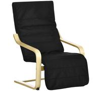 HOMCOM Wooden Recliner Lounge Seat w/Footrest, Cushion Black, Black