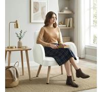 HOMCOM Lounge Chair Velvet Upholstered Spring Cushion Cream White, Cream