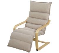 Homcom Lounge Chair With Wooden Frame For Living Room, Bedroom, Light Brown