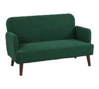HOMCOM Loveseat Sofa 2 Seat Rubberwood, Velvet Green 740 x 1,300 x 790 mm