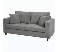 Homcom Loveseat Sofa With Wide Seat, Corduroy Upholstered, Light Grey Light Grey