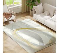 HOMCOM Machine Washable Rug - Allergy-Friendly Floor Carpet - Cream White - 170cm | TJ Hughes