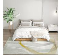 HOMCOM Machine Washable Rug, Allergy-Friendly Floor Carpet, Cream White | Size: 160 cm x 230 cm HOMCOM Cream 160 cm x 230 cm