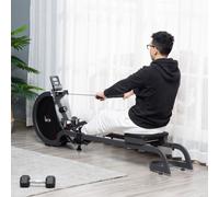 HOMCOM Magnetic Foldable Rowing Machine w/ 16-Level Adjustable Resistance for Home Gym