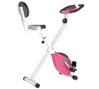 HOMCOM Magnetic Resistance Exercise Bike Foldable LCD Adjustable Seat Pink