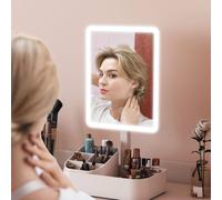 Homcom Makeup Mirror, Light Up Mirror With Touch Screen, 2 Lighting Modes In White White