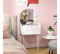 HOMCOM Makeup Vanity Table with Mirror Drawers Modern Dressing Table White HOMCOM White
